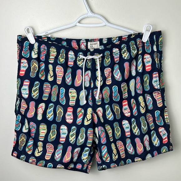 Old Navy Rare Flip Flop Prints Volleyball Swim Trunks Shorts Size Small - Picture 3 of 9